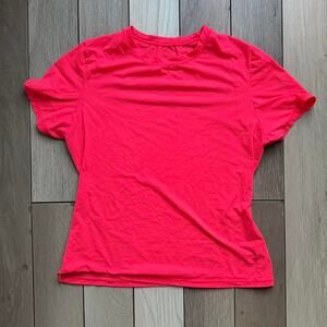 Skims neon pink fitted t shirt
